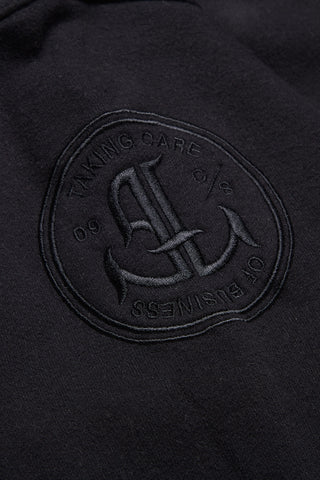 Plain black hoodie sleeve detail