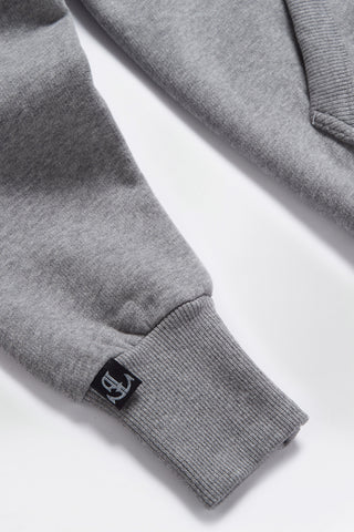 Plain grey hoodie sleeve detail