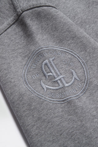 Plain grey hoodie sleeve detail