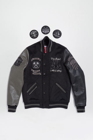 Varsity jacket black front