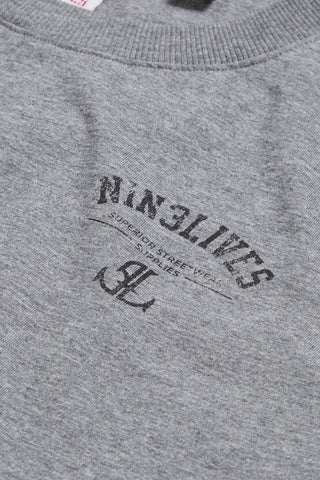 Simple Grey Tee front logo detail