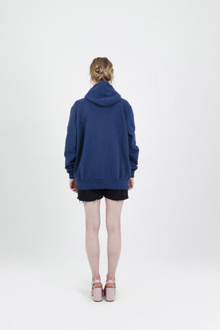 plain blue hoodie back women