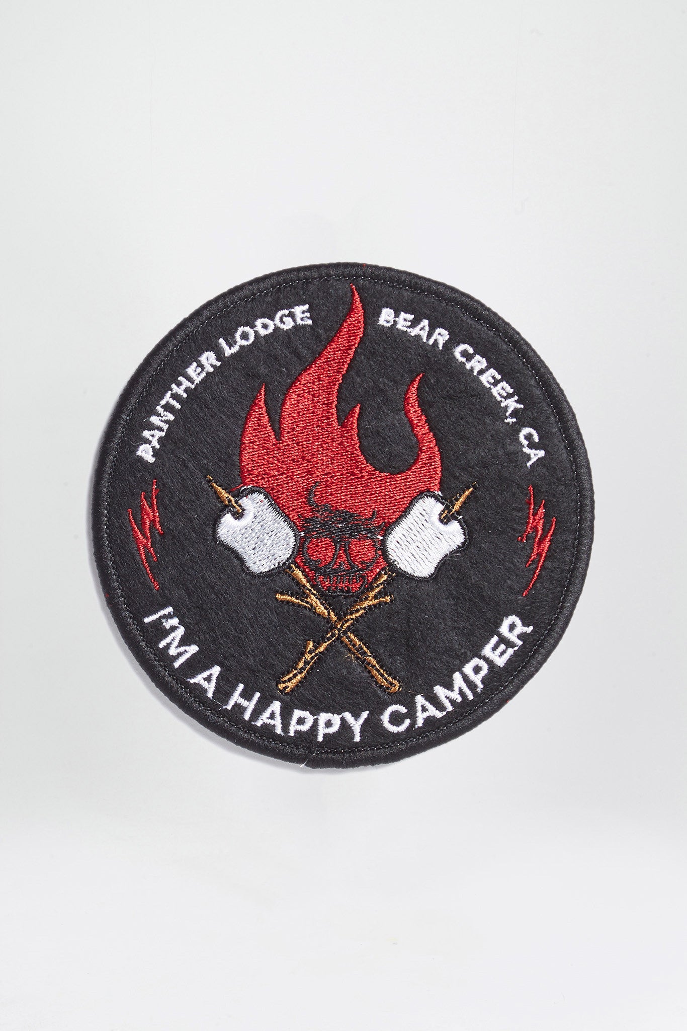 Velcro happy camper badge