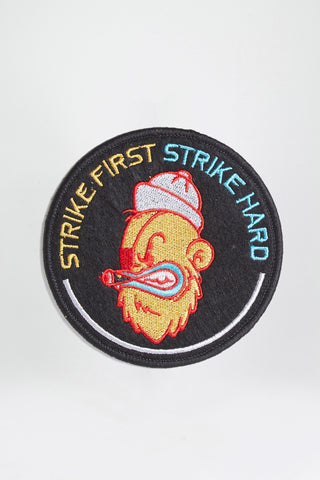 Strike hard strike fast embroidered badge